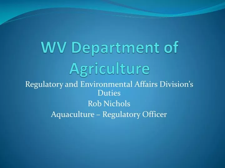 wv department of agriculture