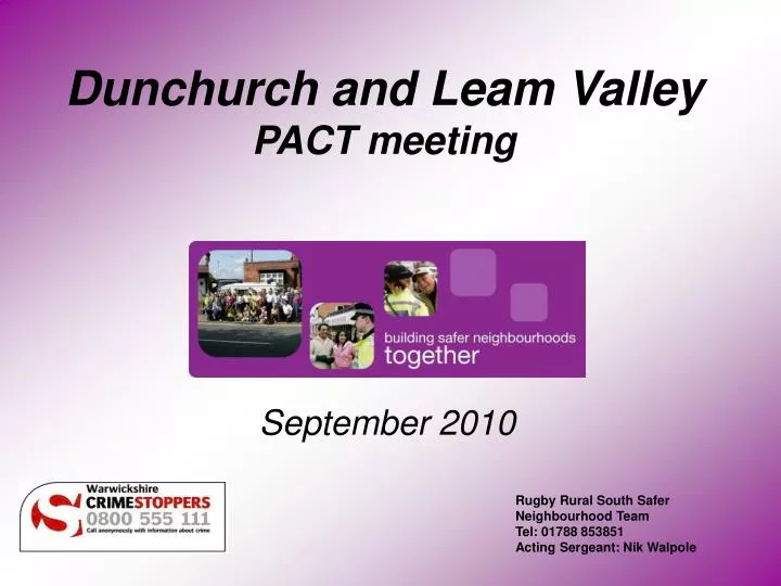 dunchurch and leam valley pact meeting