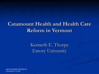 Catamount Health and Health Care Reform in Vermont