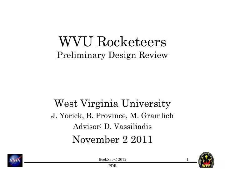 wvu rocketeers preliminary design review