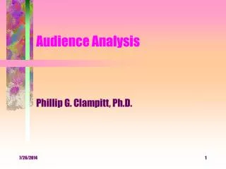 Audience Analysis