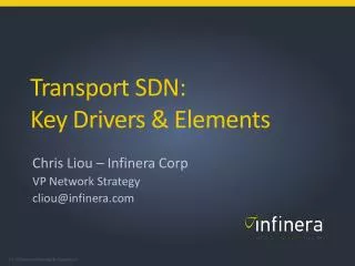 Transport SDN: Key Drivers &amp; Elements