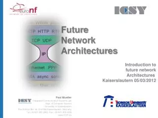 Future Network Architectures Introduction to future network Architectures