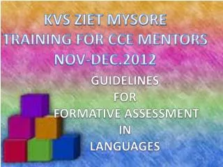 GUIDELINES FOR FORMATIVE ASSESSMENT IN LANGUAGES
