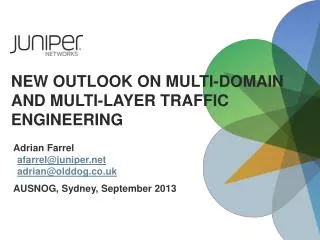 New Outlook on Multi-Domain and Multi-Layer Traffic Engineering