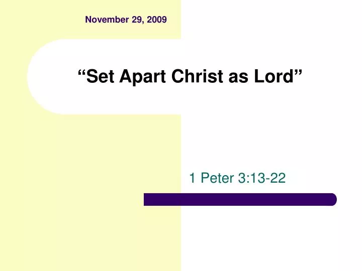 set apart christ as lord