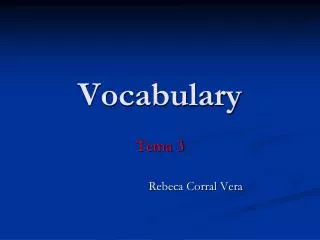 Vocabulary