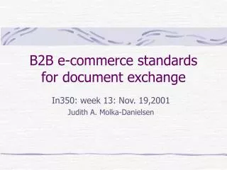 B2B e-commerce standards for document exchange