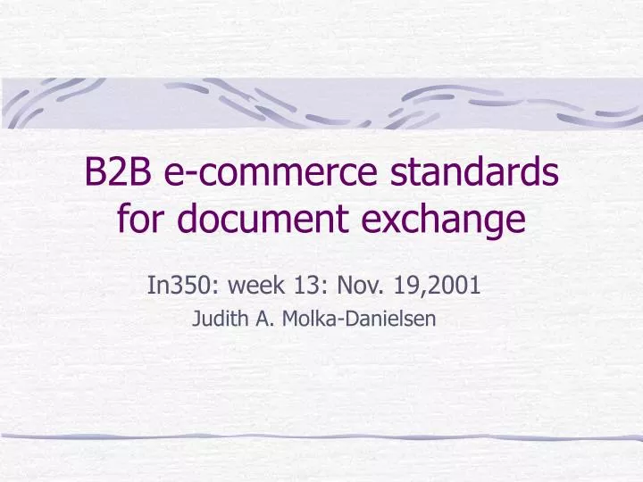 b2b e commerce standards for document exchange