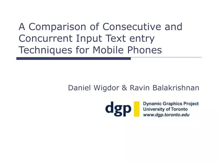 a comparison of consecutive and concurrent input text entry techniques for mobile phones