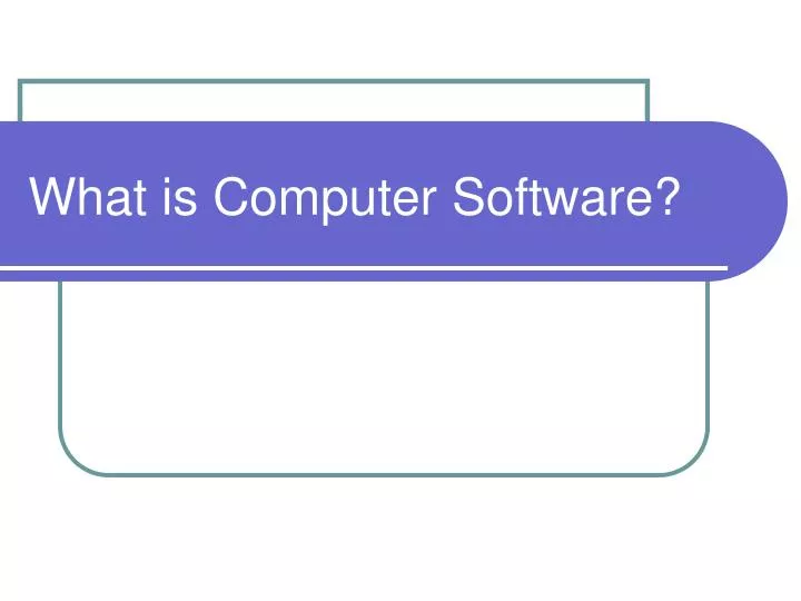 what is computer software