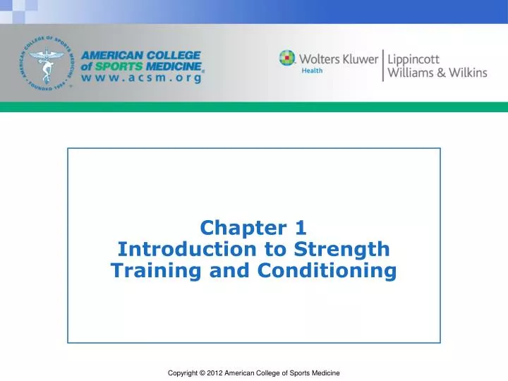 chapter 1 introduction to strength training and conditioning