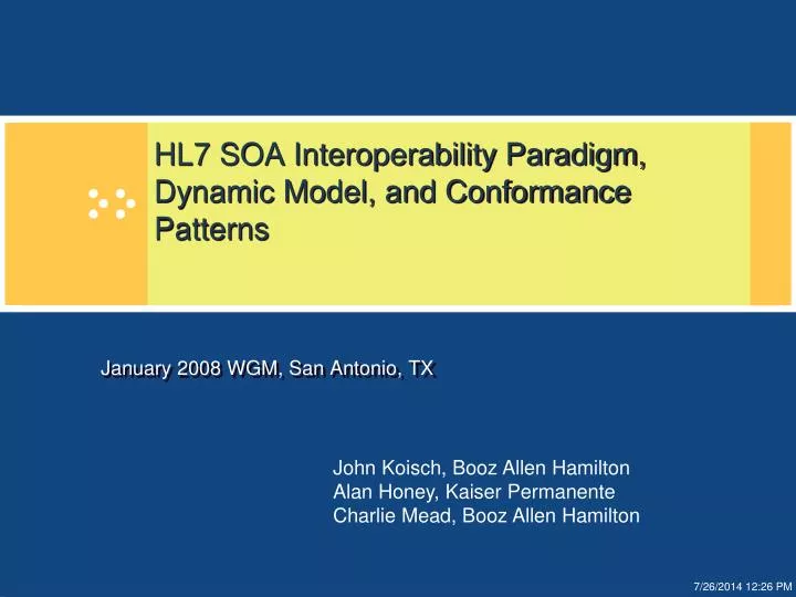 hl7 soa interoperability paradigm dynamic model and conformance patterns