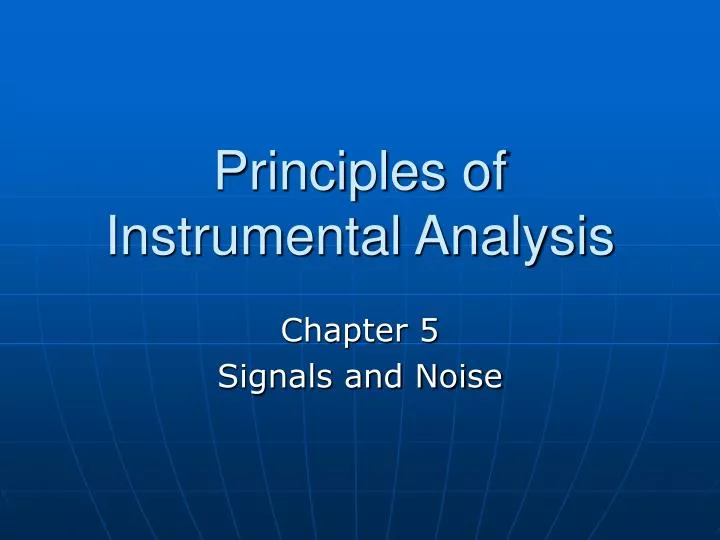 principles of instrumental analysis