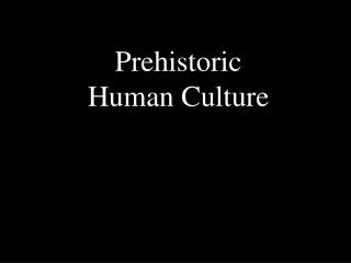 Prehistoric Human Culture