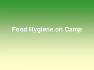 Food Hygiene on Camp