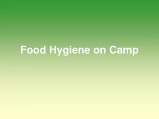 food hygiene on camp