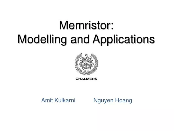 memristor modelling and applications