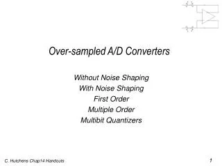 Over-sampled A/D Converters