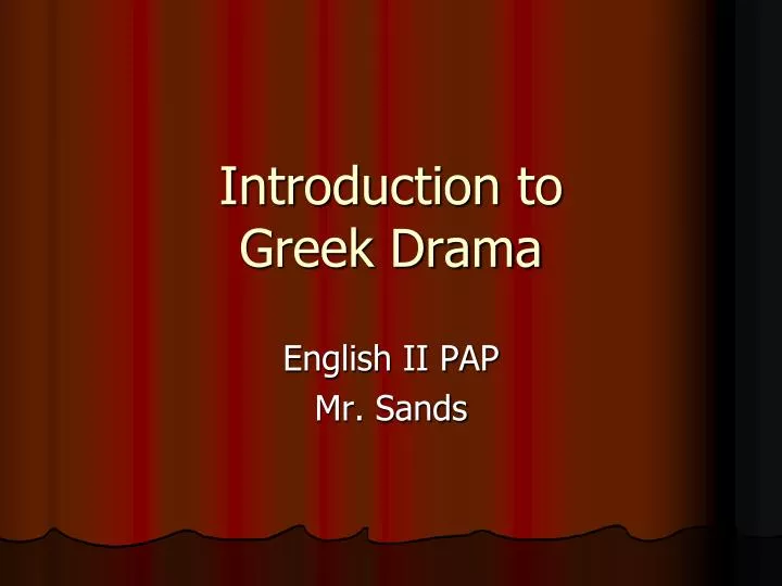 introduction to greek drama