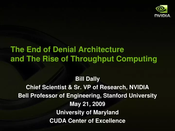 the end of denial architecture and the rise of throughput computing