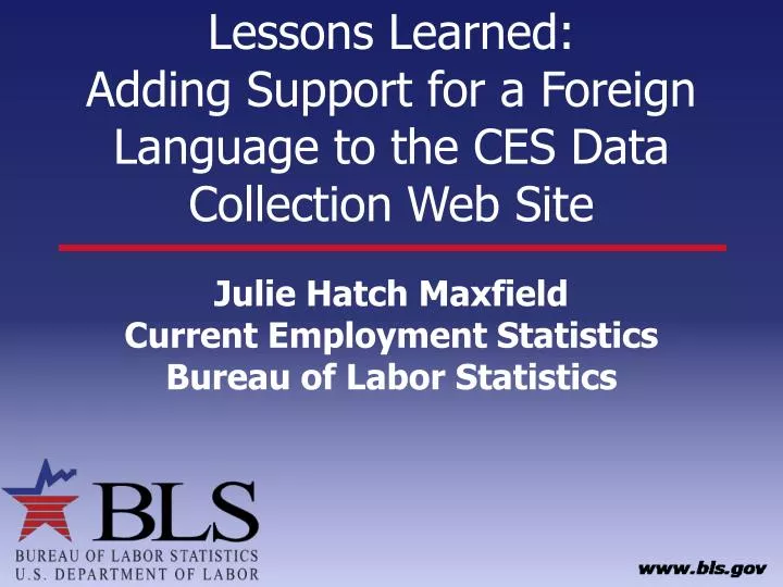 lessons learned adding support for a foreign language to the ces data collection web site