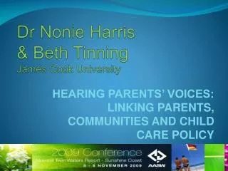 Dr Nonie Harris &amp; Beth Tinning James Cook University