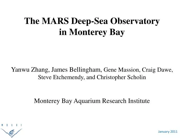 the mars deep sea observatory in monterey bay