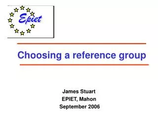 Choosing a reference group