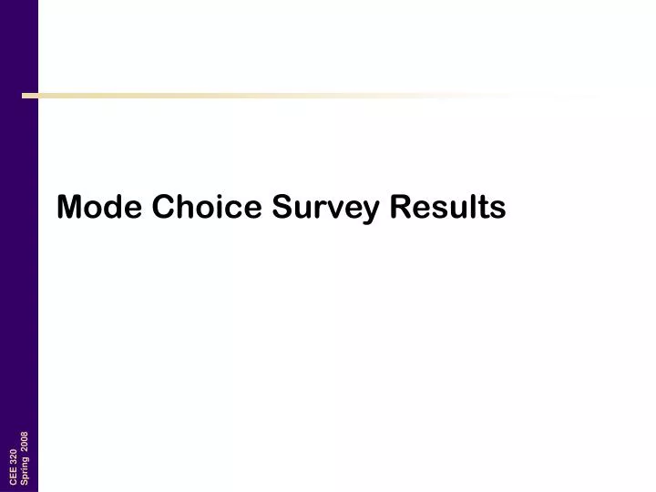 mode choice survey results