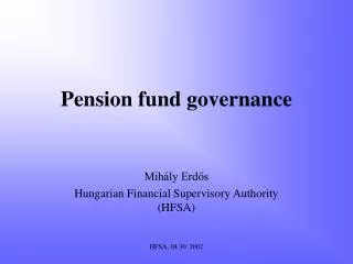 Pension fund governance