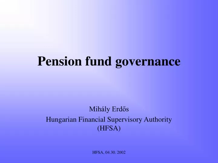 pension fund governance