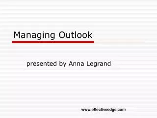 Managing Outlook