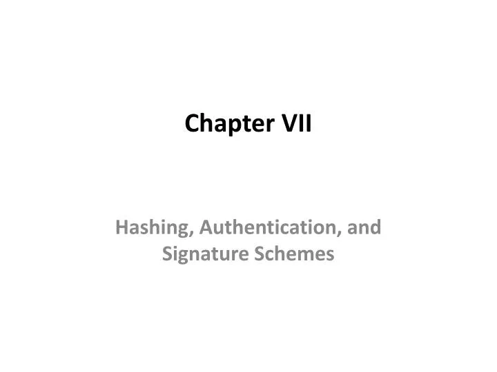 chapter vii