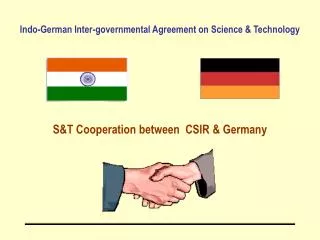 Indo-German Inter-governmental Agreement on Science &amp; Technology