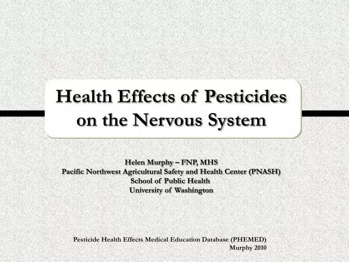 health effects of pesticides on the nervous system
