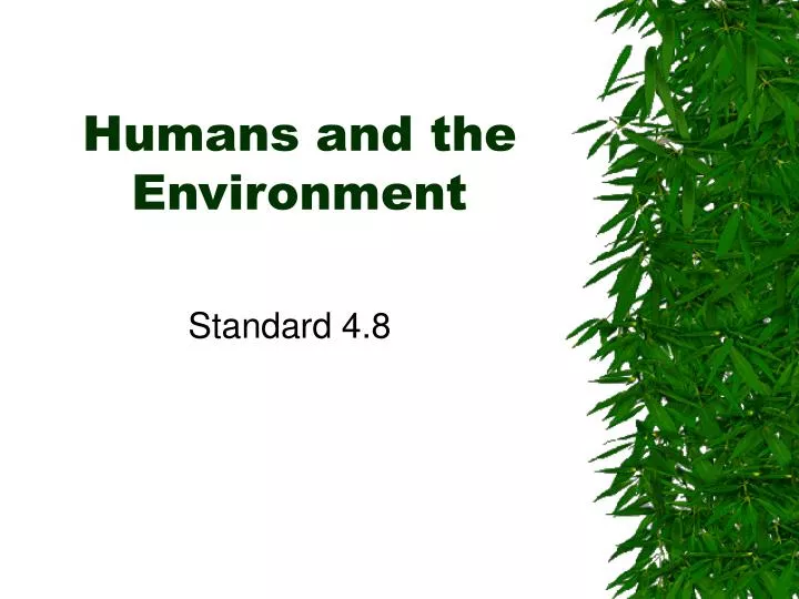 humans and the environment