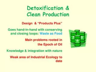 Detoxification &amp; Clean Production