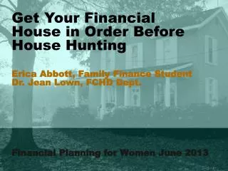 Financial Planning for Women June 2013