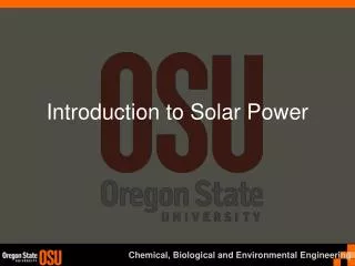 Introduction to Solar Power
