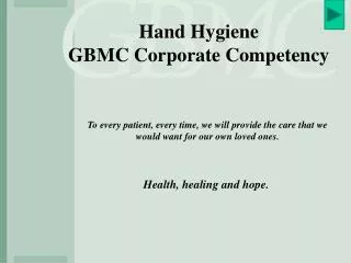 Hand Hygiene GBMC Corporate Competency