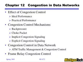 Chapter 12 Congestion in Data Networks