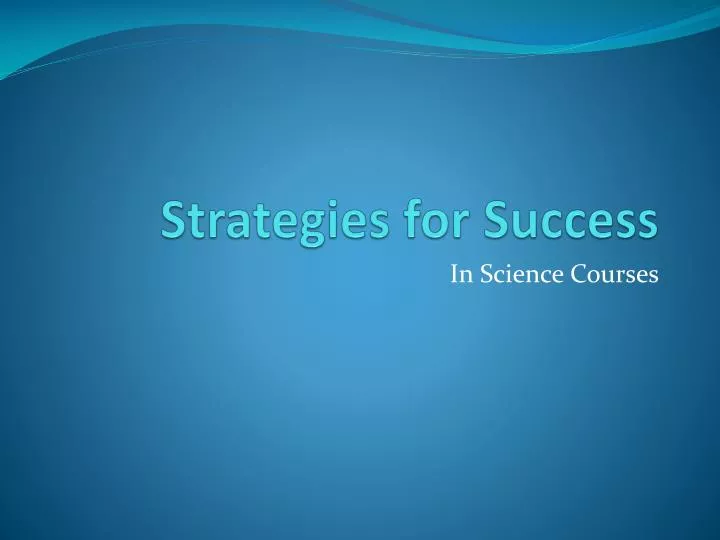 strategies for success