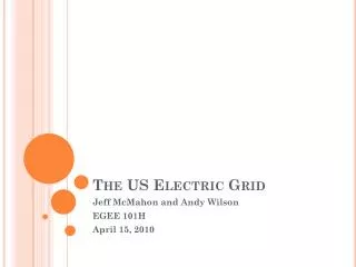 The US Electric Grid