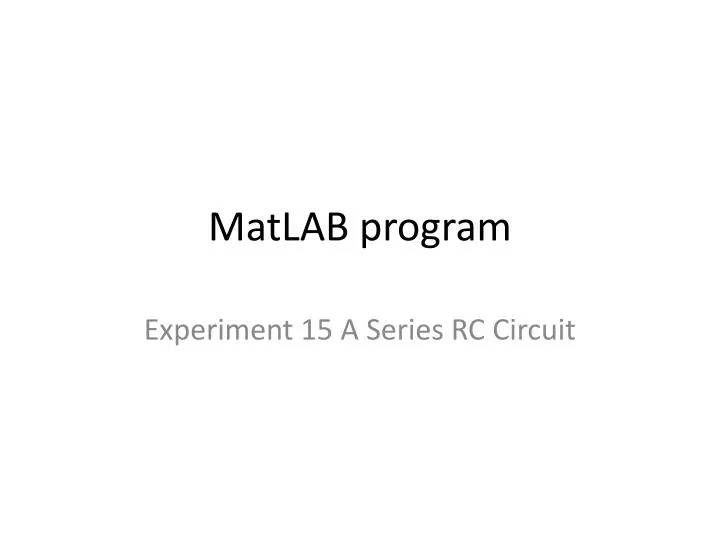 matlab program