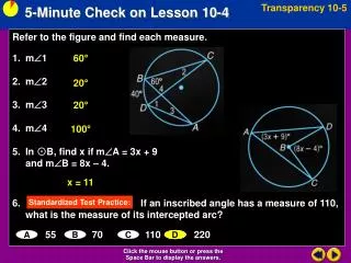 5-Minute Check on Lesson 10-4