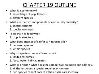CHAPTER 19 OUTLINE
