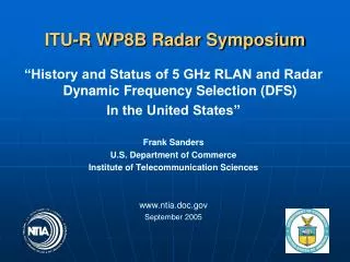 ITU-R WP8B Radar Symposium