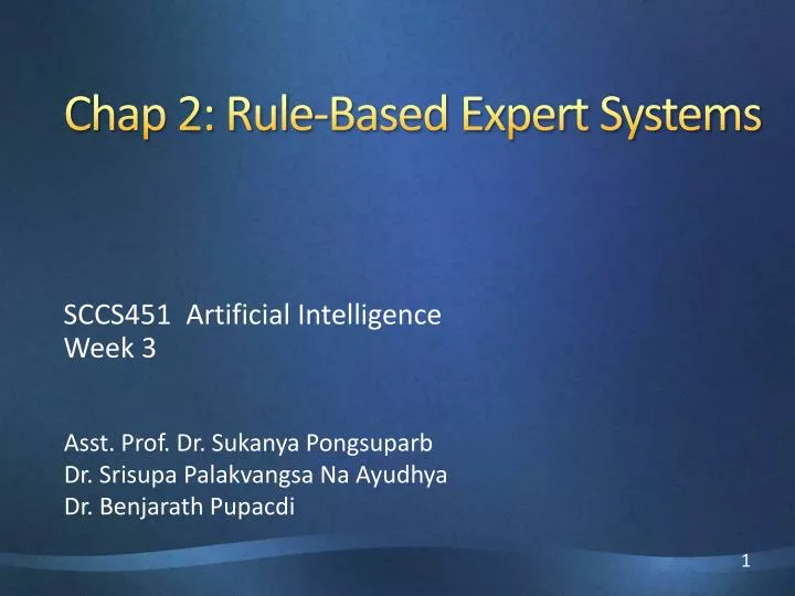 chap 2 rule based expert systems