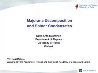 Majorana Decomposition and Spinor Condensates